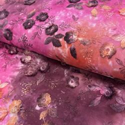  Pamutvászon TIE DYE EMBROIDERY Poppy design Q