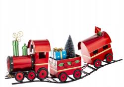 Domdekoracji Karácsonyi Dísz Vonat, mozdony, fém, 30×62×12.5cm, többszínű (172210)