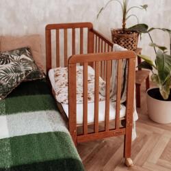 Woodies Safe Dreams Patut bebe din lemn masiv, patut lateral cu inaltime reglabila a saltelei, bedside vintage, 90 x 40 cm