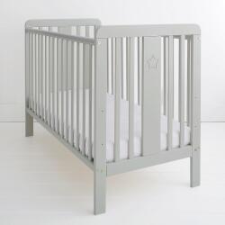 Woodies Safe Dreams Patut din lemn pentru bebe, inaltime saltea reglabila, star baby gri 120x60 cm