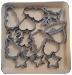  Tava copt 29.5x25.5x3cm, rosu, invelis ceramic bej, incluse forme fursecuri gri (713186)