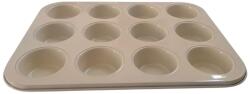  Forma briose 12 portii, rosu, invelis ceramic bej (713180)
