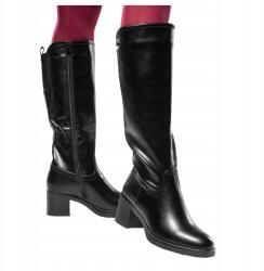 Casu Fekete Női térd fölötti csizma, Size 40, vastag sarokkal, klasszikus (7089540000407)