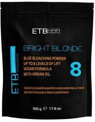 ETB Professional Bright Blonde Blue Plex 8 - Pudră Decolorantă Profesională Vegană cu Keratină, cu deschidere de până la 8 tonuri, 500 g (EH05097)