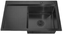 Mixxus HM7849R-215 Кухненска мивка, Nano-Black (3.0/0.8), от неръждаема стомана, ляв отцедник (14620) Мивка за вграждане