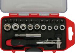 BOLTER Тресчотка bolter 1/4" с вложки и накрайници - комплект 23 части (xg53283)