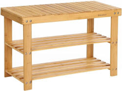 Brius Raft depozitare bambus 3 niveluri organizare compacta, 28x70x45 cm, maxim 120 kg, maro (EZ-LBS04N)