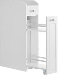 Brius Dulap baie ingust sertare roti depozitare mdf compact, 40x18x70 cm, design modern, alb (EZ-BBC847P31)