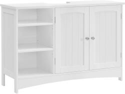 Brius Dulap lavoar baie 2 usi compartiment deschis rafturi reglabile, 90x30x60 cm, design modern, alb (EZ-BBC410P31)
