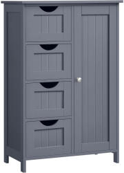 Brius Dulap de baie, din MDF, cu 4 sertare, raft reglabil, 30x55x82 cm, gri (EZ-LHC41GY)