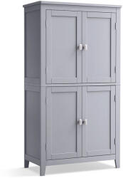 Brius Dulap de baie, din MDF, cu 2 compartimente si 4 usi, rafturi reglabile, 30x60x110cm, gri (EZ-BBC552P36)