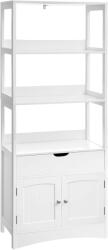 Brius Dulap inalt baie cu 3 rafturi, 1 sertar si 1 dulap, din MDF, 60x33x154 cm, alb (EZ-BBC67WT)