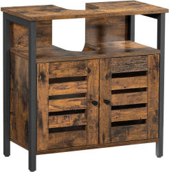 Brius Dulap baie baza lavoar, cu 2 usi, 2 rafturi, 60x30x60 cm, maro rustic (EZ-BBC901B01)