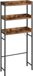 Brius Raft depozitare baie suprapunere masina spalat 3 polite, 25x63x165 cm, industrial, maro rustic (EZ-BTS002B01)