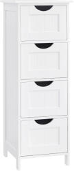 Brius Dulap depozitare podea baie lemn 4 sertare mdf, 30x30x82 cm, design compact, alb (EZ-LHC40W)