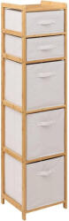 Brius Dulap bambus 5 rafturi depozitare verticala, 35x33x144 cm, rezistent umiditate, natur (JJ-174902)