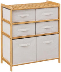 Brius Etajera dubla 5Five Tidy Box, 6 compartimente, 66x33x78 cm, natur (JJ-174905)