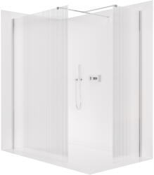 Cerano - Zuhanykabin Onyx TL/P - 8 mm - négyzet alakú tartó - króm, rovátkolt üveg - 130x130x200 cm