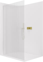 Cerano - Walk-in Crystal bal/jobb zuhanykabin - 8 mm - merevítő nélküli rendszer - aranyozott, szálcsiszolt, barázdált üveg - 50x200 cm