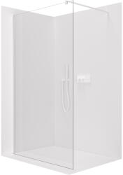 Cerano - Zuhanykabin Onyx kerek bal/jobb - 8 mm - kerek tartó - matt fehér, átlátszó üveg - 80x200 cm