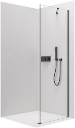 Cerano - Marino és Volpe bal/jobb oldalfal - 6 mm - matt fekete, átlátszó üveg - 80x190 cm