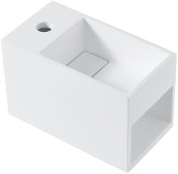 Cerano - Zeno öntött márvány mosdó, fali bal oldali - matt fehér - 33x18 cm