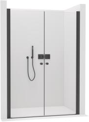 Cerano - 2-szárnyú zuhanyajtó Antelo B/J - 6 mm - matt fekete, átlátszó üveg - 92x190 cm