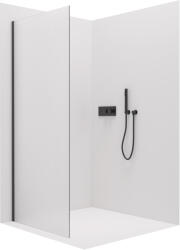 Cerano - Lantono oldalfal - jobb - 8 mm - matt fekete, tejüveg - 100x195 cm - egy darabból fix