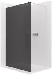 Cerano - Zuhanykabin Onyx kerek bal/jobb - 8 mm - kerek tartó - króm, grafitüveg - 60x200 cm