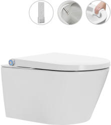 Cerano - fali WC beépített elektronikus bidével Cronus Premium, Vortex Rimless 180° + UF ülőke - fényes fehér - 59, 3x38, 4 cm