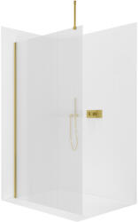 Cerano - Zuhanykabin Onyx Top Round B/J - 8 mm - kerek tartó - szálcsiszolt arany, rovátkolt üveg - 120x200 cm