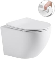 Cerano - fali WC Verde, perem nélküli + Slim/UF ülőke - fényes fehér - 49x36 cm