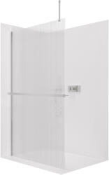 Cerano - Zuhanykabin Onyx Top Round B/J - 8 mm - kerek tartó + polc/törölközőtartó - króm, rovátkolt üveg - 130x200 cm