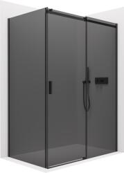 Cerano - Zuhanykabin Santoro B/J - 8 mm - matt fekete, grafitüveg - 100x80x195 cm - tolóajtó