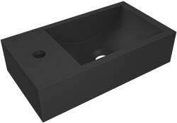 Cerano - Öntött márvány mosdó Teo - fali bal oldali - matt fekete - 40x22 cm