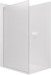 Cerano - Walk-in Crystal bal/jobb zuhanykabin - 8 mm - merevítő nélküli rendszer - matt fehér, tejüveg - 100x200 cm