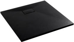 Cerano - Gusto négyzet alakú zuhanytálca - SMC/ásványi kompozit - strukturált fekete matt - 80x80x3 cm