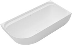 Cerano - Öntött márványból készült szabadon álló kád Valeria, jobb oldali - matt fehér - 150x80 cm