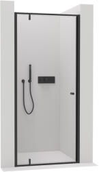 Cerano - Ferri bal/jobb forgózuhanyajtó - 6 mm - matt fekete, átlátszó üveg - 100x195 cm