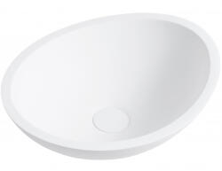 Cerano - Zara öntött márvány mosogató - pulton - matt fehér - 42x34 cm (CER-WB21)