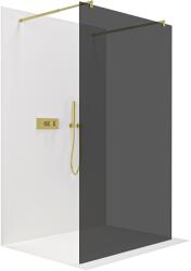 Cerano - Walk-in Onyx Duo bal/jobb zuhanykabin - 8 mm - kerek tartó - szálcsiszolt arany, grafitüveg - 50x200 cm