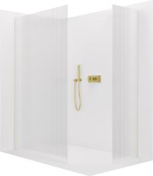 Cerano - Walk-in Crystal TL/P zuhanyfal - 8 mm - merevítő nélküli rendszer - arany, rovátkolt üveg - 160x80x200 cm (CER-8050BD5798)