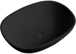 Cerano - Libra öntött márvány mosdó - pulton - matt fekete - 55x40 cm