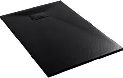 Cerano - Téglalap alakú zuhanytálca Gusto - SMC/ásványi kompozit - strukturált fekete matt - 150x70x3 cm (CER-414617)
