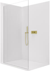 Cerano - Walk-in Crystal bal/jobb zuhanykabin - 8 mm - merevítő nélküli rendszer - szálcsiszolt arany, átlátszó üveg - 120x200 cm