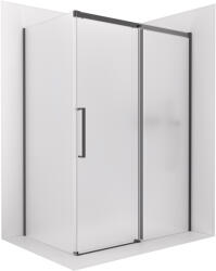 Cerano - Lantono zuhanykabin - jobbos - 8 mm - Soft-Close - matt fekete, matt üveg - 100x80 cm - tolóajtó