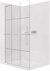 Cerano - Zuhanykabin Onyx L-bal oldali merevítő - 8 mm + polc/törölközőtartó - króm, ipari üveg - 150x200 cm