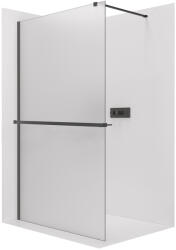 Cerano - Zuhanykabin Onyx Cube bal/jobb - 8 mm + polc/törölközőtartó - négyzet alakú tartó - matt fekete, matt üveg - 130x200 cm