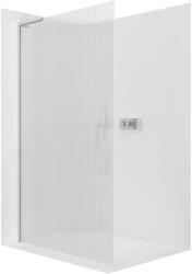 Cerano - Zuhanykabin Onyx L-bal oldali merevítővel - 8 mm - króm, rovátkolt üveg - 120x200 cm