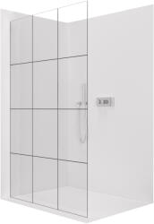 Cerano - Walk-in Crystal bal/jobb zuhanykabin - 8 mm - merevítő nélküli rendszer - króm, ipari üveg - 110x200 cm